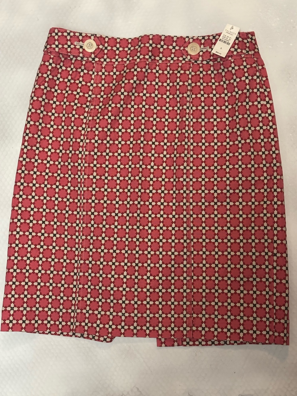 Talbots Contemporary Geometric Career Lattice Cotton Skirt Women’s Sz 6 NWT